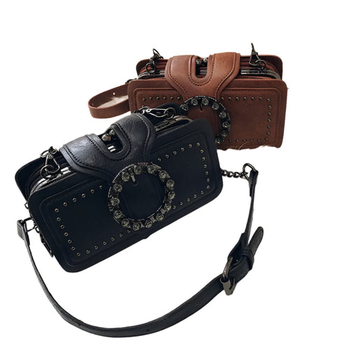 Women's Crossbody bag Vintage Buckle PU leather