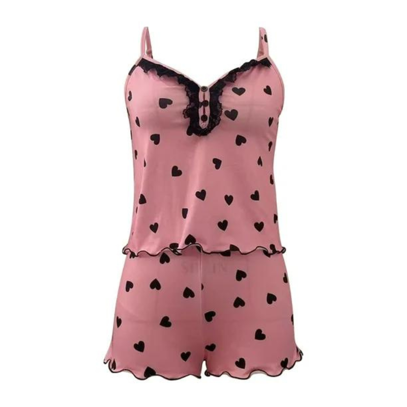Women's Deep V-neck Sleepwear Set