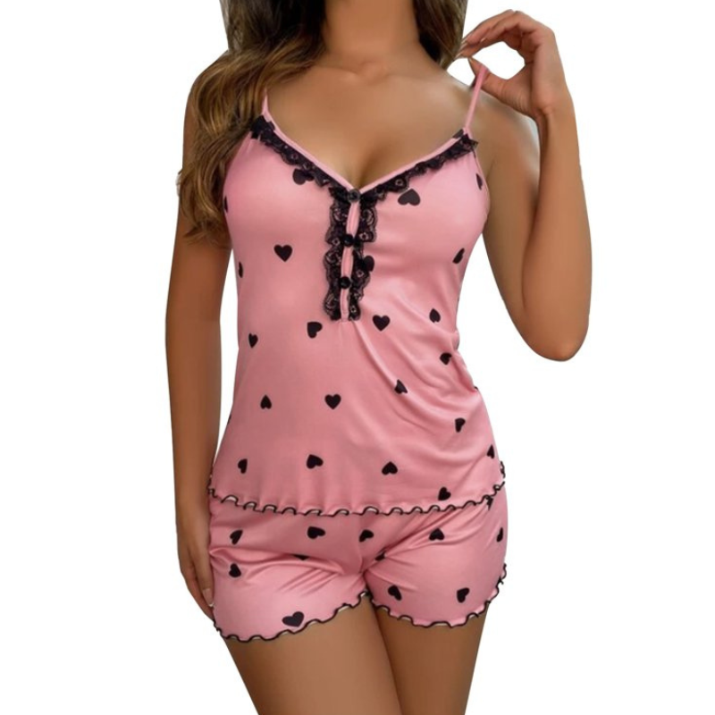 Women's Deep V-neck Sleepwear Set