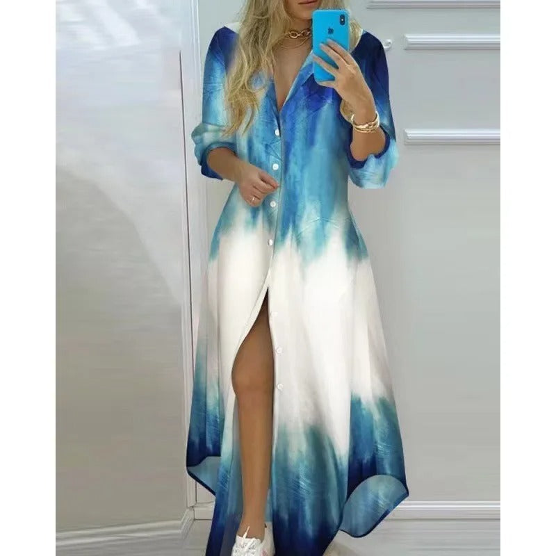 Women's Deep V-neck shirt dress