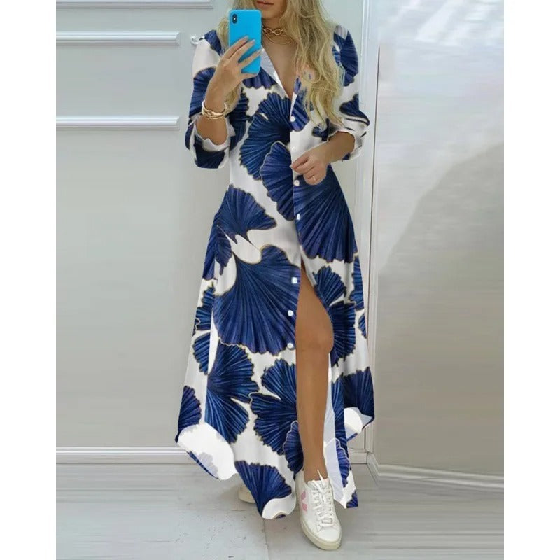 Women's Deep V-neck shirt dress