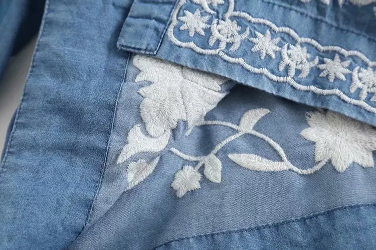 Women's Denim Blouse Boho Style