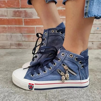 Women's Denim Hi-Top Sneakers