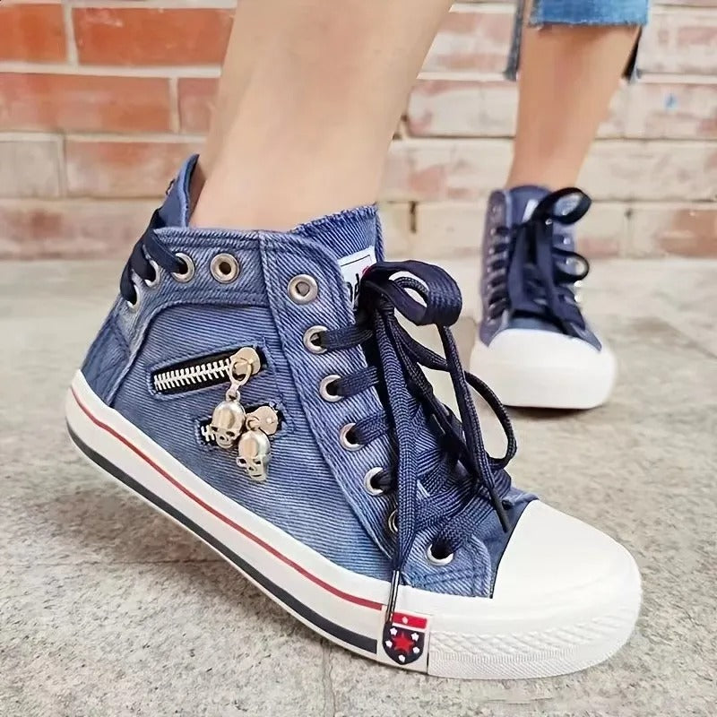 Women's Denim Hi-Top Sneakers