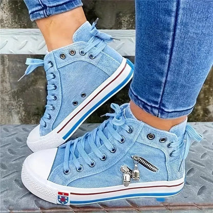 Women's Denim Hi-Top Sneakers