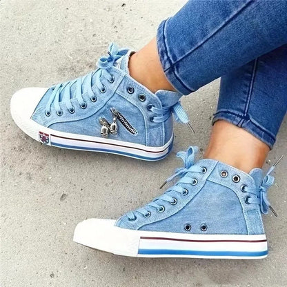 Women's Denim Hi-Top Sneakers