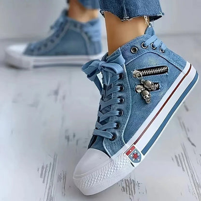 Women's Denim Hi-Top Sneakers