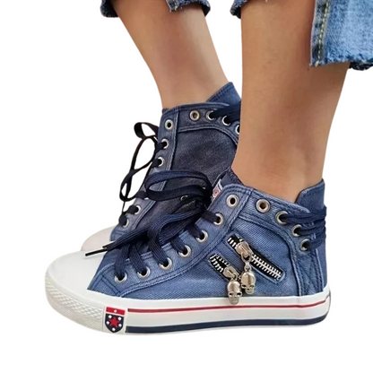 Women's Denim Hi-Top Sneakers