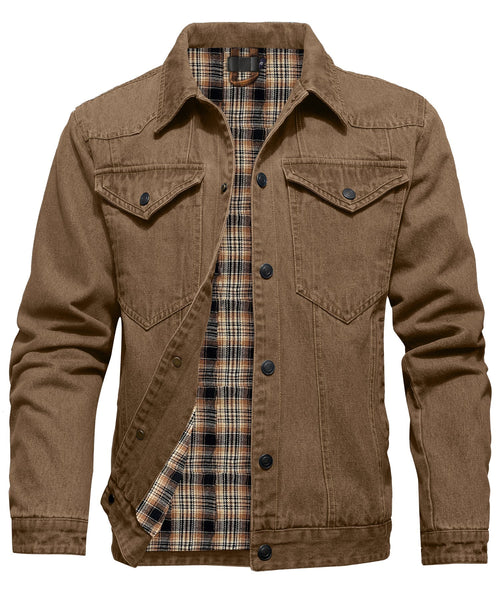 Women's Denim Jacket With Flannel Lining and Double Breast Pockets