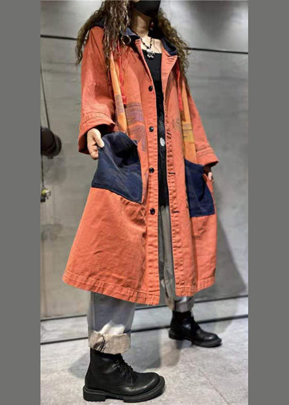 Women's Denim Jacket with Long Sleeves and Buttons
