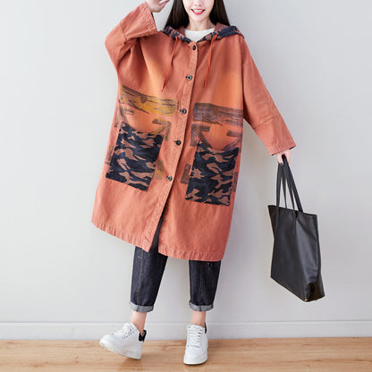 Women's Denim Jacket with Long Sleeves and Buttons
