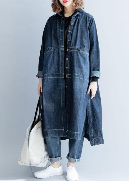 Women's Denim Loose Jacket with Open Sides