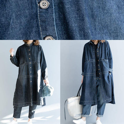Women's Denim Loose Jacket with Open Sides