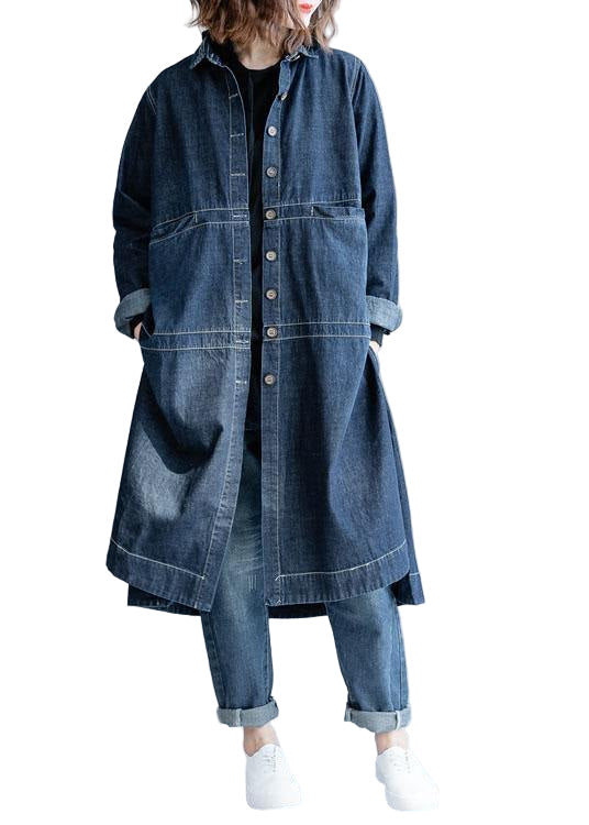 Women's Denim Loose Jacket with Open Sides