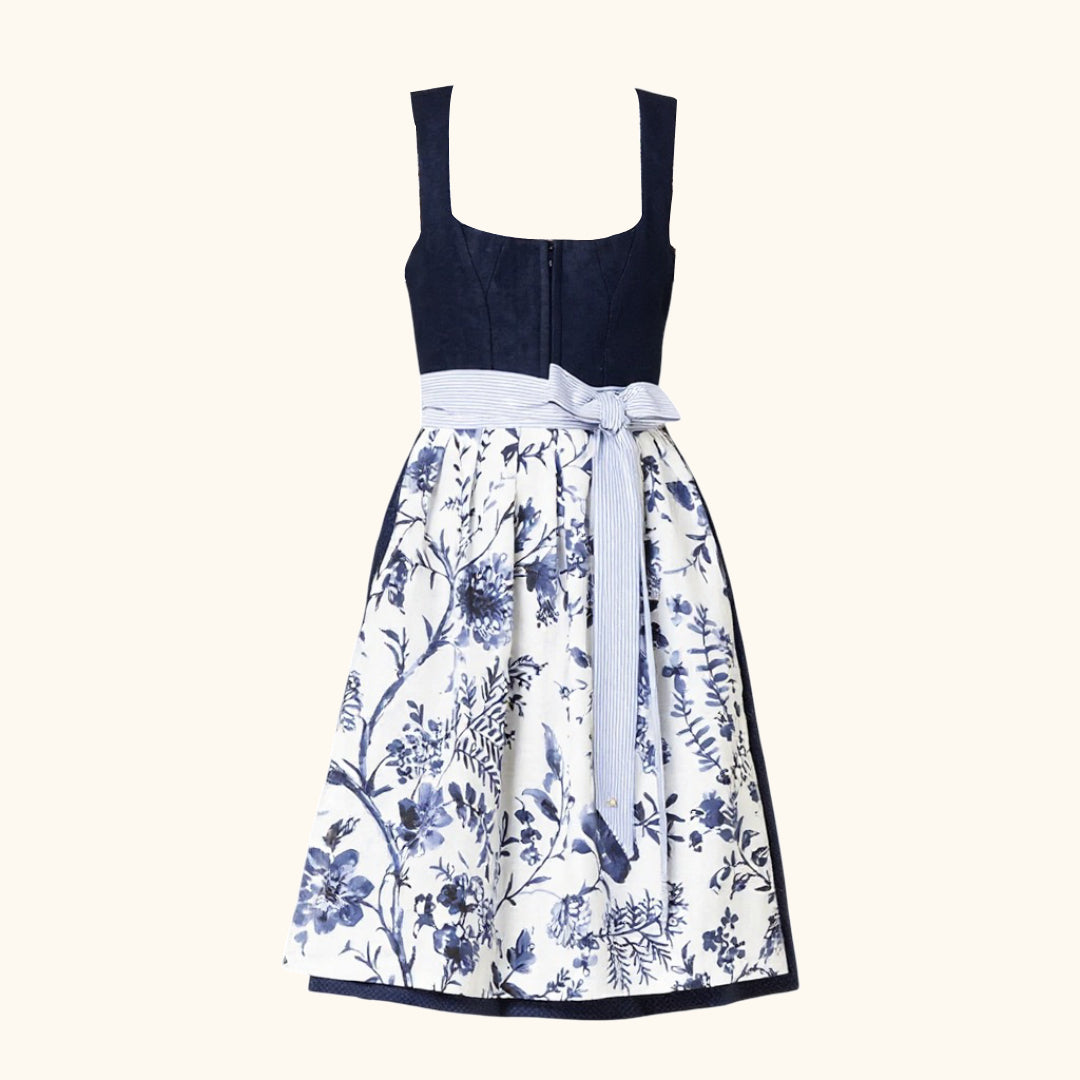 Women's Dirndl Dress Sleeveless with Schürze for Oktoberfest and Festive Occasions