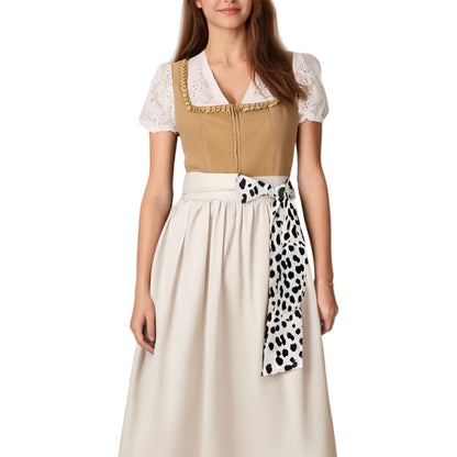 Women's Dirndl Leopard Print Modern Oktoberfest Dress High Quality Fabric