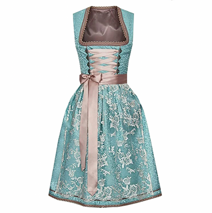 Women's Dirndl Traditional Costume with Apron and Blouse