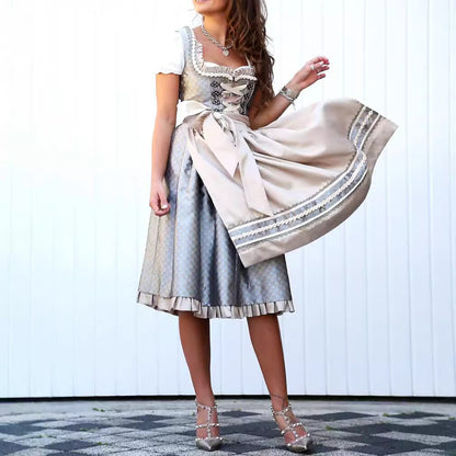 Women's Dirndl dress Traditional Stylish Apron High Quality Fabric