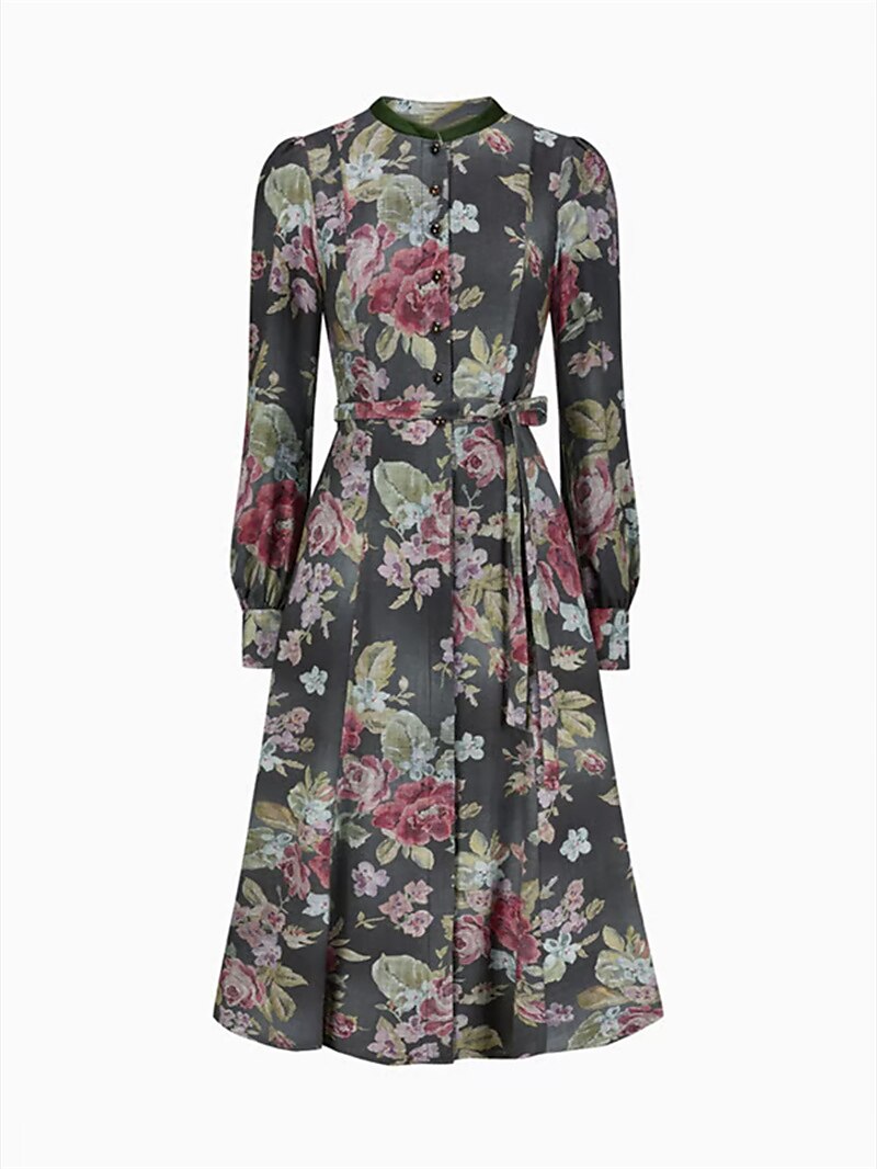 Women's Dirndlkleid Vintage Style with Floral Pattern and Schürze