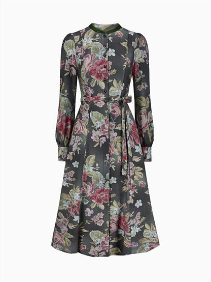 Women's Dirndlkleid Vintage Style with Floral Pattern and Schürze