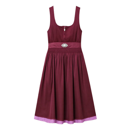 Women's Dirndlkleid with Schürze Lilac Layered High Quality Fabrics