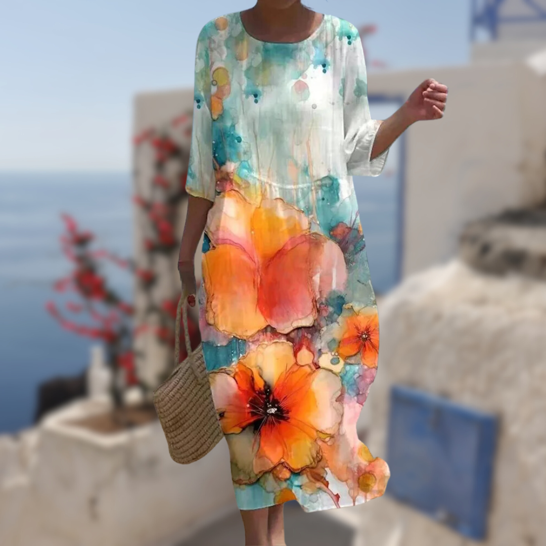 Women's Dress Floral Elegant Style Light Fabric