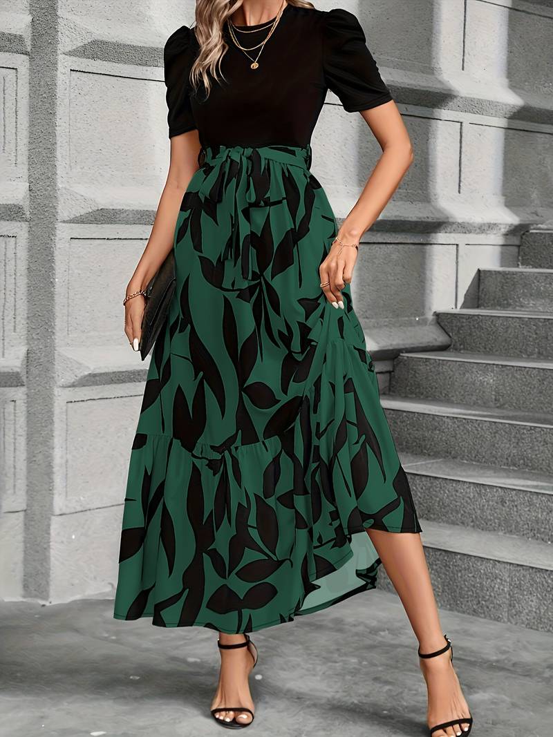 Women's Dress Floral Print Circle Neckline Cotton Summer Dress