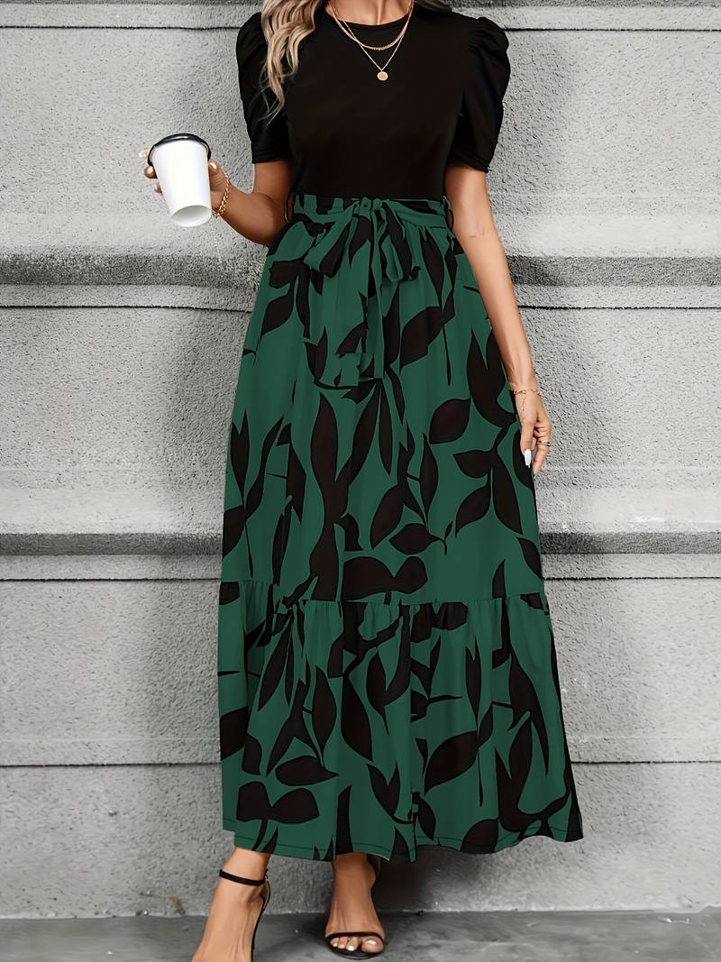Women's Dress Floral Print Circle Neckline Cotton Summer Dress