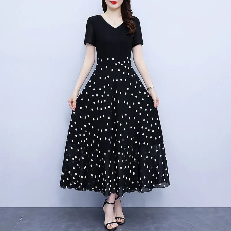 Women's Dress Floral Print Circle Neckline Cotton Summer Dress