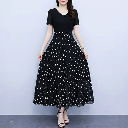 Women's Dress Floral Print Circle Neckline Cotton Summer Dress