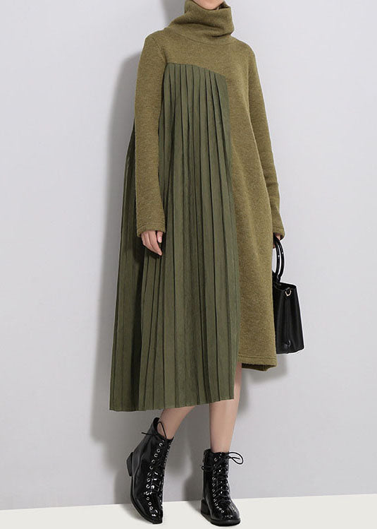 Women's Dress Knitted with Patchwork Style