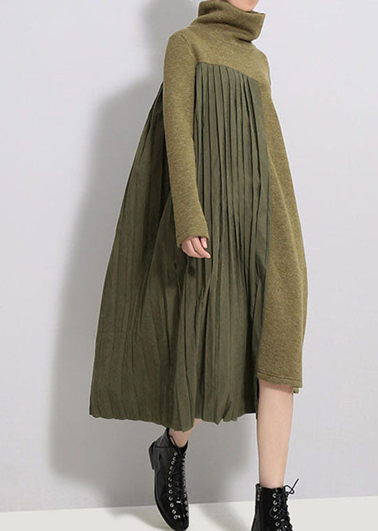 Women's Dress Knitted with Patchwork Style