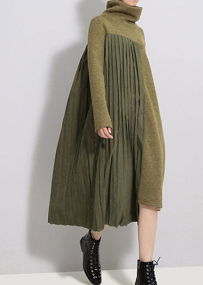 Women's Dress Knitted with Patchwork Style