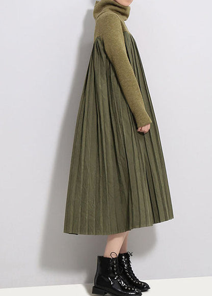 Women's Dress Knitted with Patchwork Style