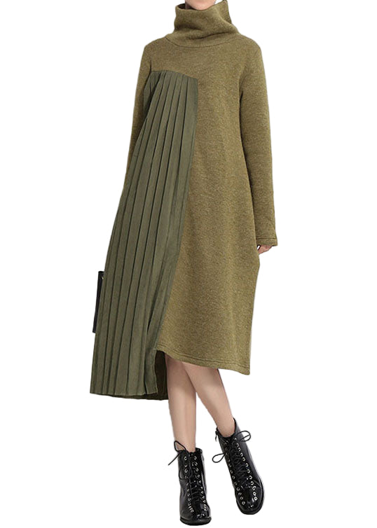 Women's Dress Knitted with Patchwork Style