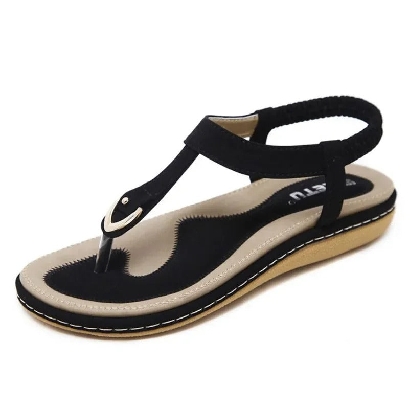 Women's Elastic Ankle Strap Flat Sandals