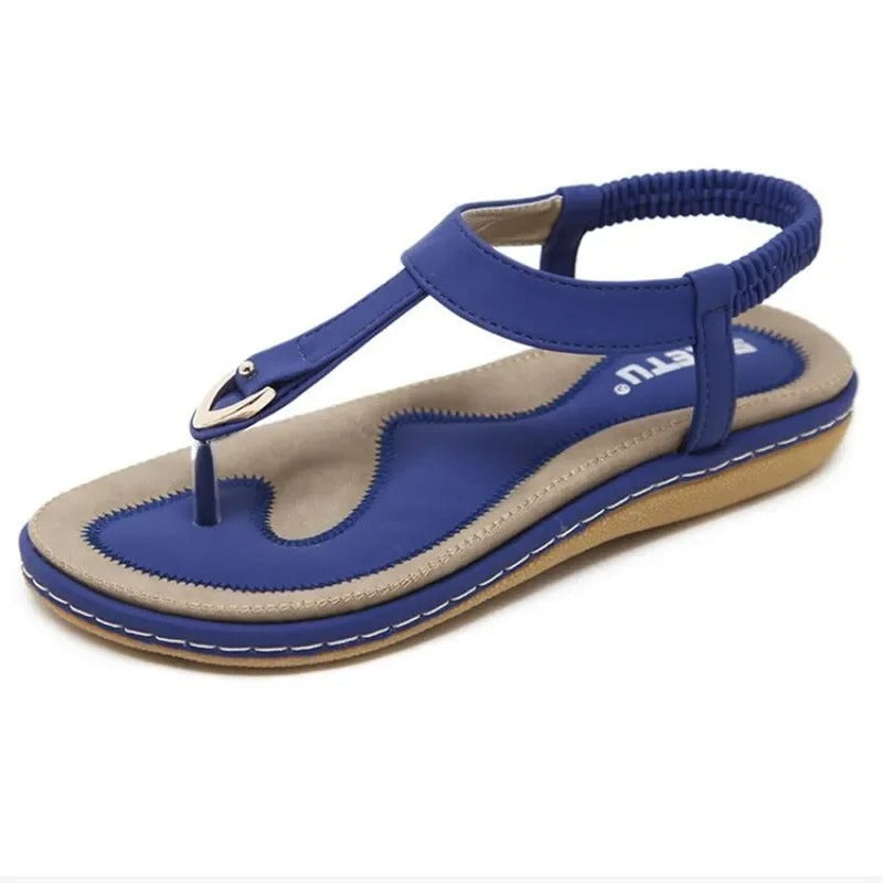 Women's Elastic Ankle Strap Flat Sandals