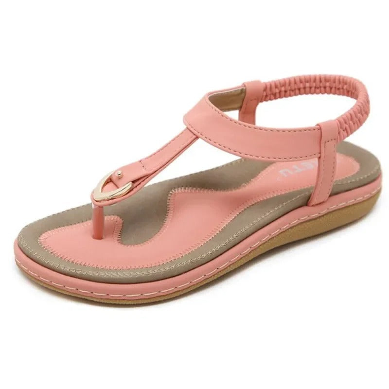 Women's Elastic Ankle Strap Flat Sandals