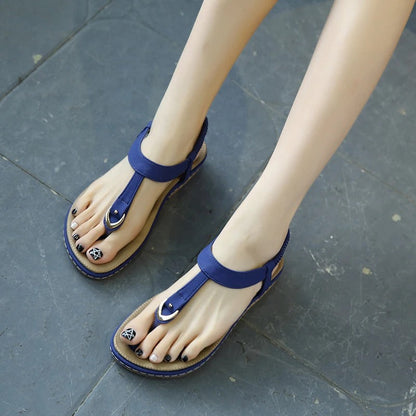 Women's Elastic Ankle Strap Flat Sandals
