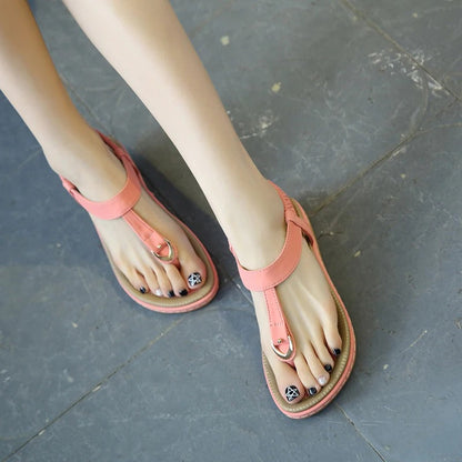 Women's Elastic Ankle Strap Flat Sandals
