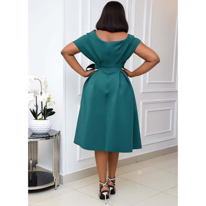 Women's Evening Dress Long V-Neck Slim Design Luxury Materials