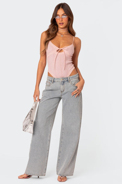 Women's Flared Jeans Grey Casual Stretch Denim