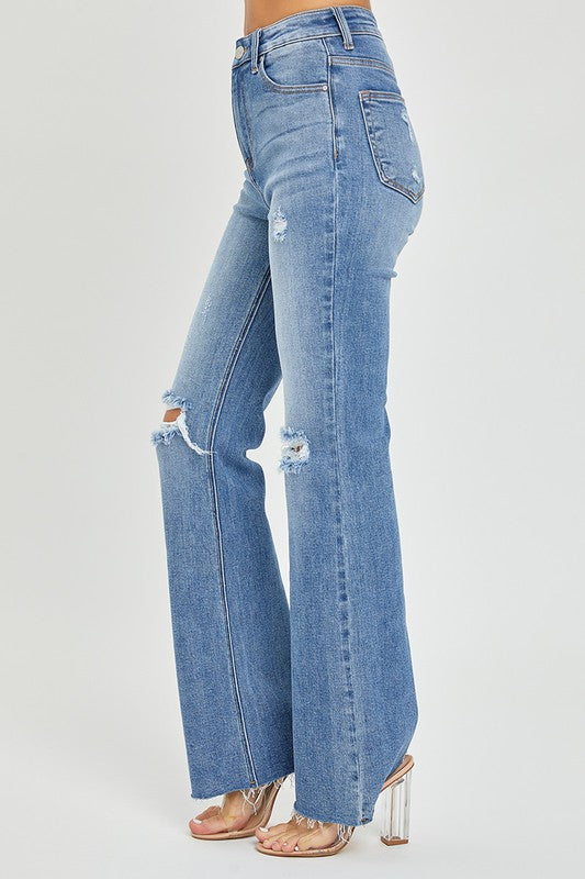 Women's Flared Jeans High Waist Medium Denim