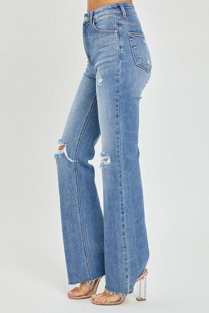Women's Flared Jeans High Waist Medium Denim