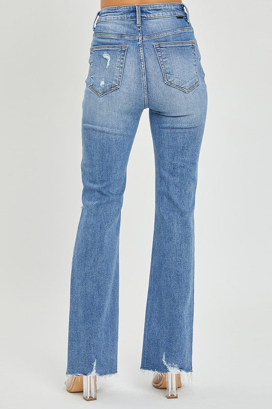 Women's Flared Jeans High Waist Medium Denim