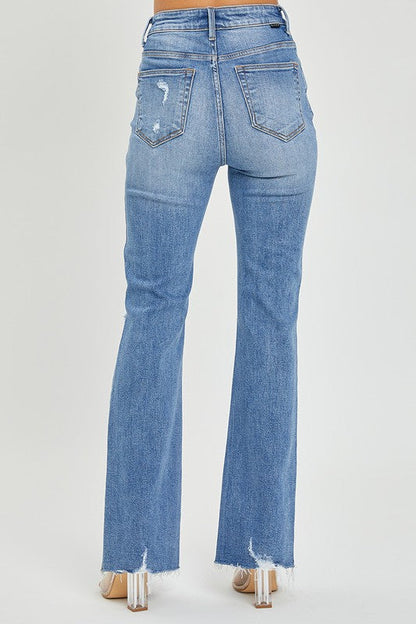 Women's Flared Jeans High Waist Medium Denim