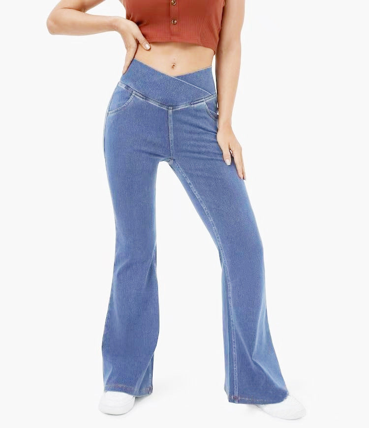 Women's Flared Pants High Waist Elastic