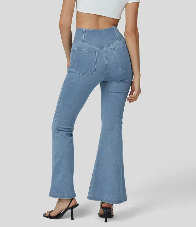 Women's Flared Pants High Waist Elastic
