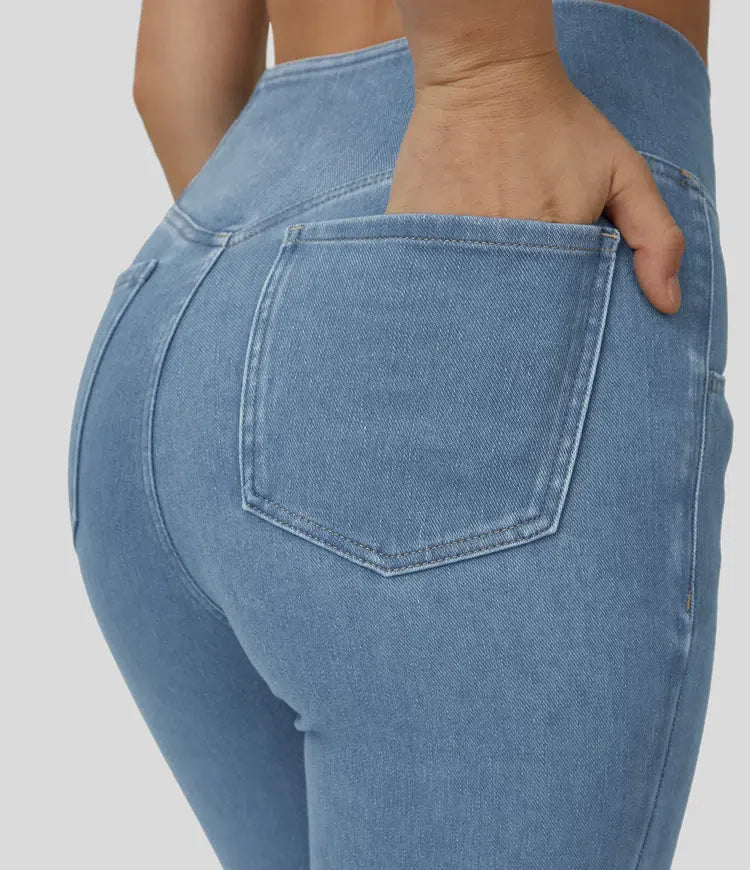Women's Flared Pants High Waist Elastic