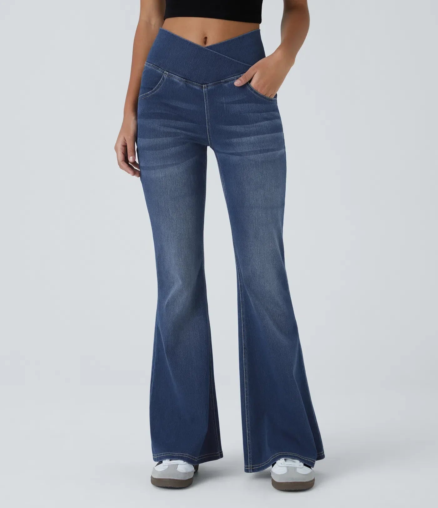 Women's Flared Pants High Waist Elastic